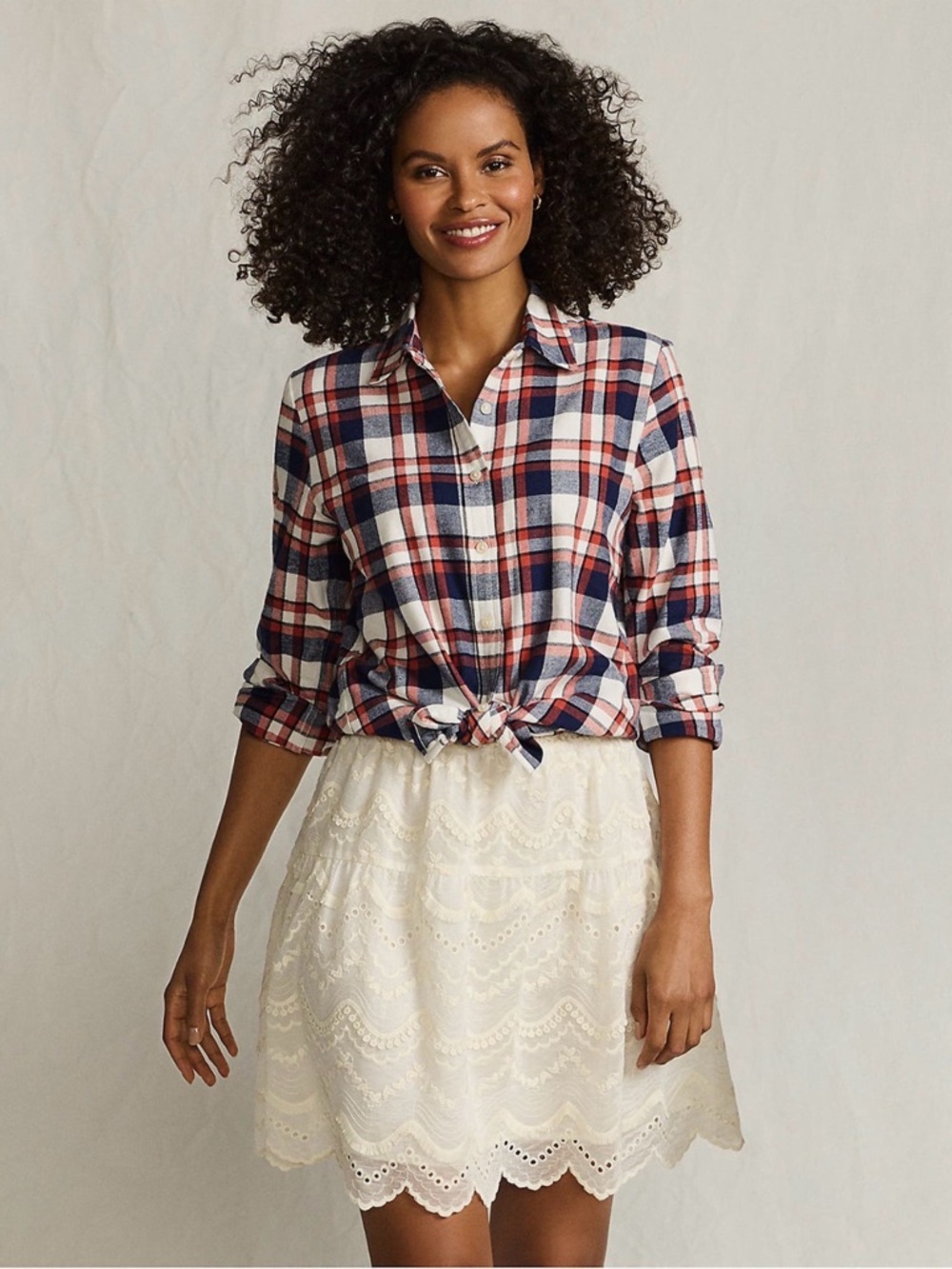 New Lands’ End Women’s Flannel Shirt in Size Small Tall